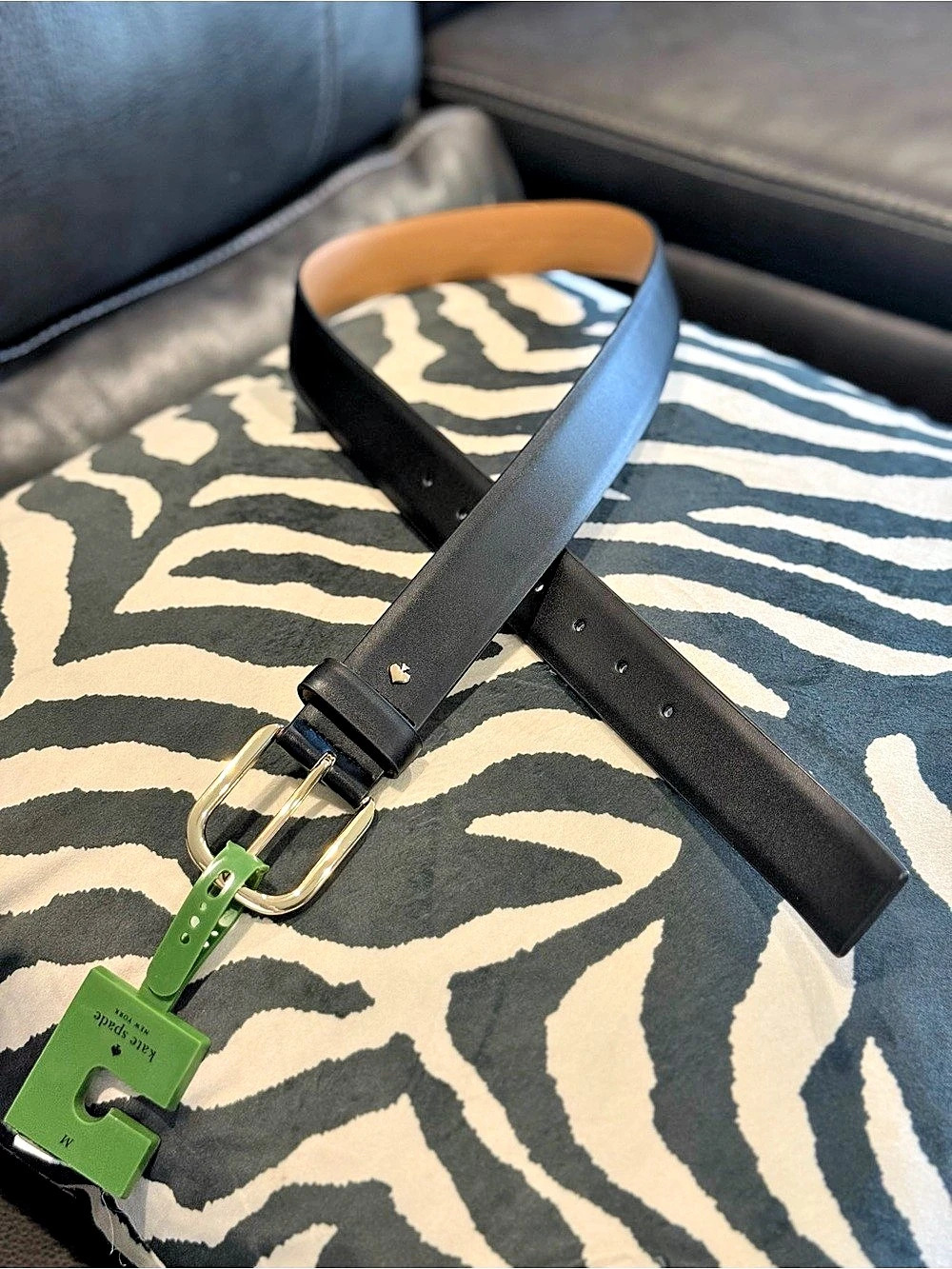 Kate Spade Leather Belt in Black Size Medium NWT